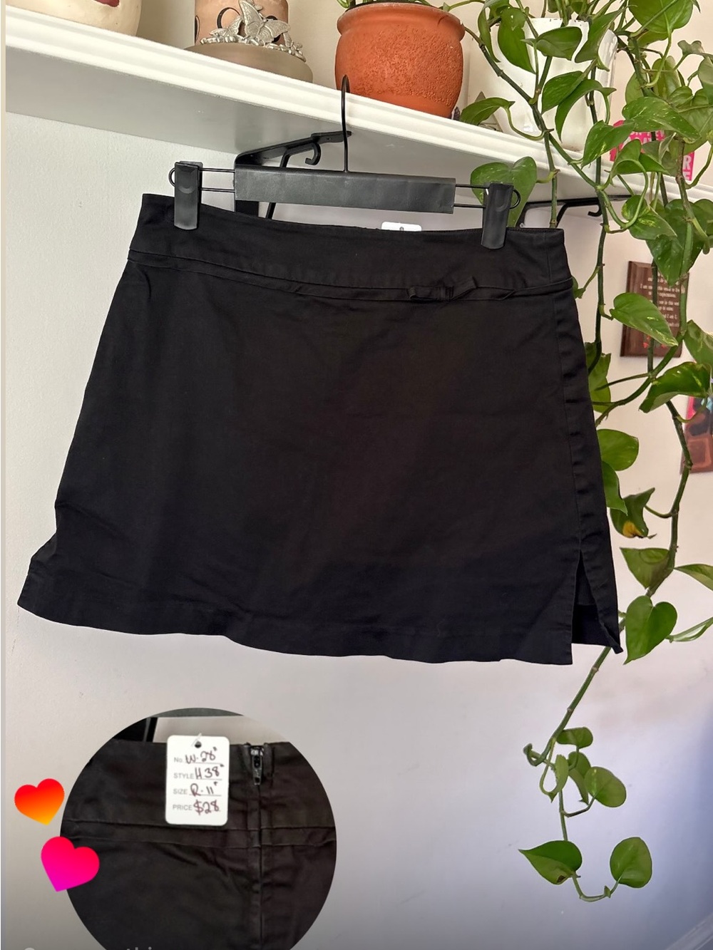 Black Women’s Skort with Side Slit